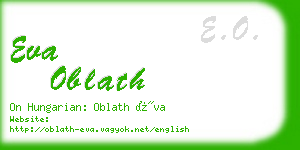 eva oblath business card